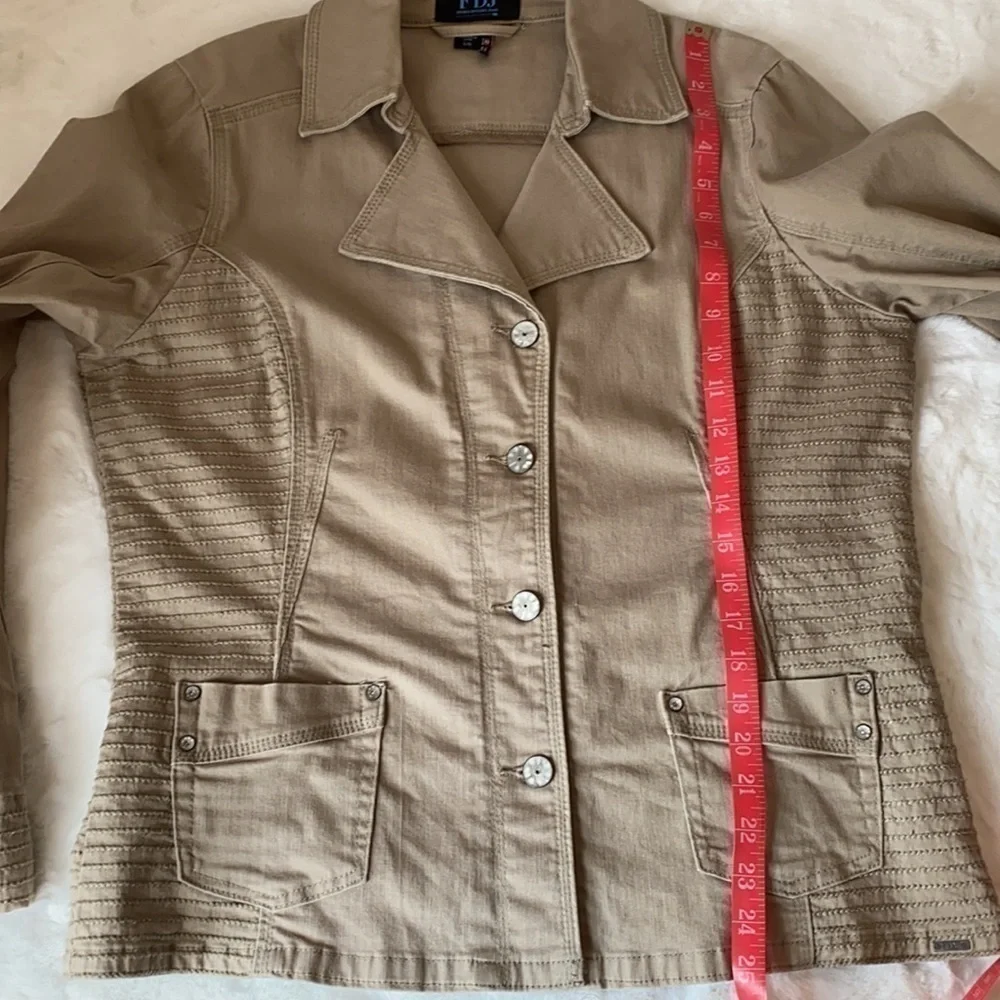 FDJ Tan/Khaki Button Jacket Size Large